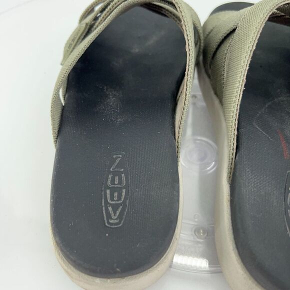 KEEN Women's Size 5 Elle Comfort Slip On Slide Sandals Green Criss Cross Shoes - Picture 8 of 11